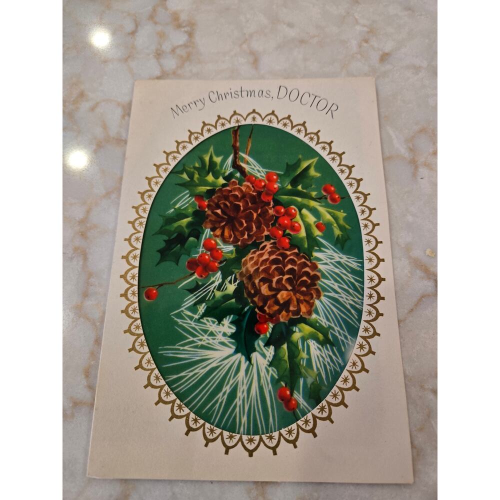 Vintage Doctor Christmas Card Rust Craft Season Greetings